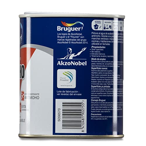 Miniatura 2 de Bruguer Pintura Con Conservante Antimoho Mate Blanco 750 Ml