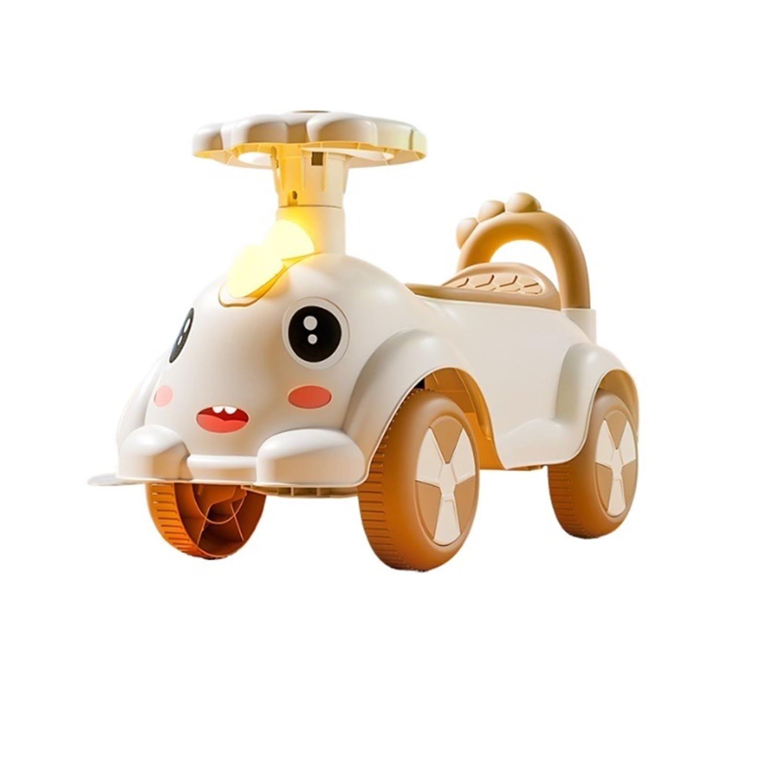 Samochodzik na huśtawce, Wiggle Car 4 koła jeździk na samochodzie Push z schowkiem pod siedzeniem róg zabawki muzyczne dla małych dzieci chłopcy dziewczęta huśtawka Card(Wei�)