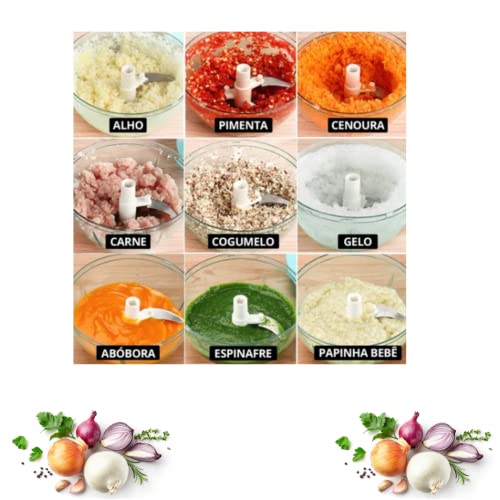 triturador de alho cortador picador mini processador manual cozinha cebola legumes