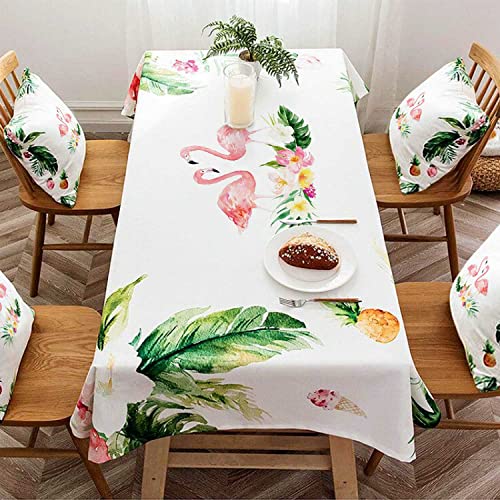 Mloabuc Spring Flamingo Tablecloth Rectangle 60 X 84 Inch Summer Table Cloth Cute Tropical Flower Indoor Or Outdoor Holiday Palm Leaves Table Decorations For Dinner #TOP1