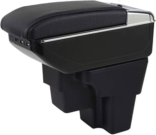 FENGJP Caja Reposabrazos Coche para Kia Rio GT 2017-2020, Ajustable Consola Central Almacenamiento Apoyabrazos Capa Doble Caja de apoyabrazos