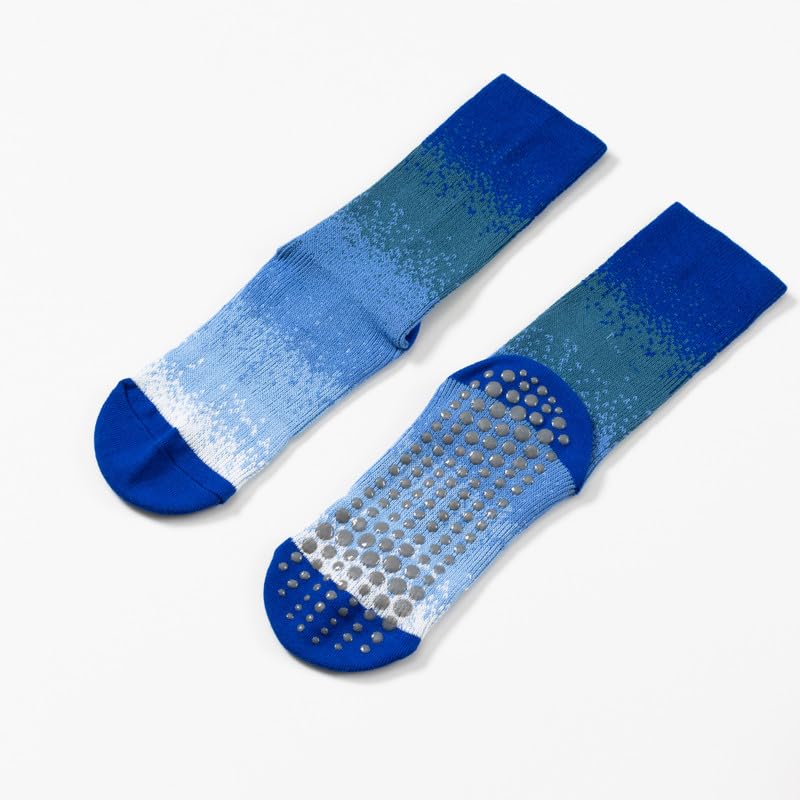 Image of Verdancy Yoga Pilates Socks with Grips for Women Non Slip Gradient Color-Blocked Cushioned Crew Socks for Barre Ballet Dance