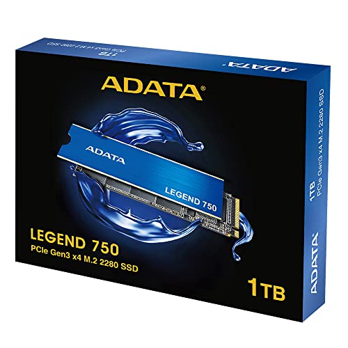 Image of ADATA Legend 750 1TB PCIe Gen3 x4 NVMe 1.3 M.2 Internal Solid State Drive SSD Up to 3,500 MB /s (ALEG 750 1TCS)