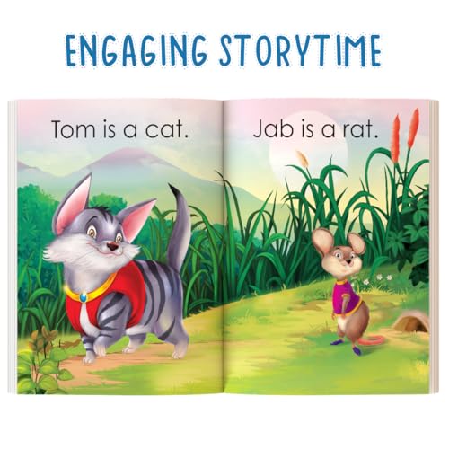 Image of THE BOOK TREE Phonics First Reading Book of 3 letter words reading book, set of 4 books for early readers with activity. LARGE FONT SIZE.