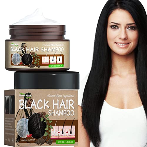 3 Champú blanco a negro - 30g Ingrediente a hierbas Cabello Teñido Cabello negro Reparación - Tratamientos Capilares Champú Rianpesn
