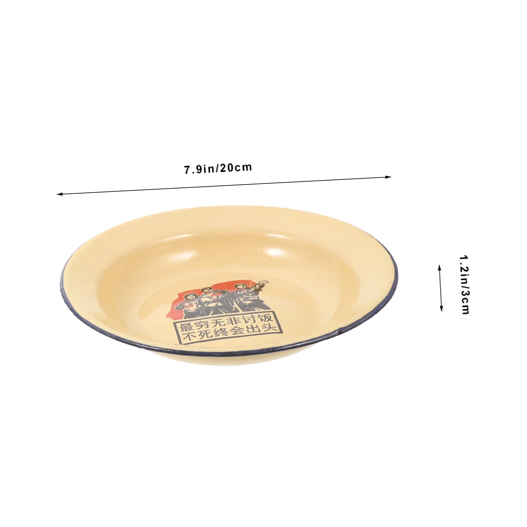 NAMOARLY 2Pcs Retro Enamel Serving Plates Appetizer Trays Enamel Dishes for Fruits Snacks and Desserts Vintage Design with Random Quotes