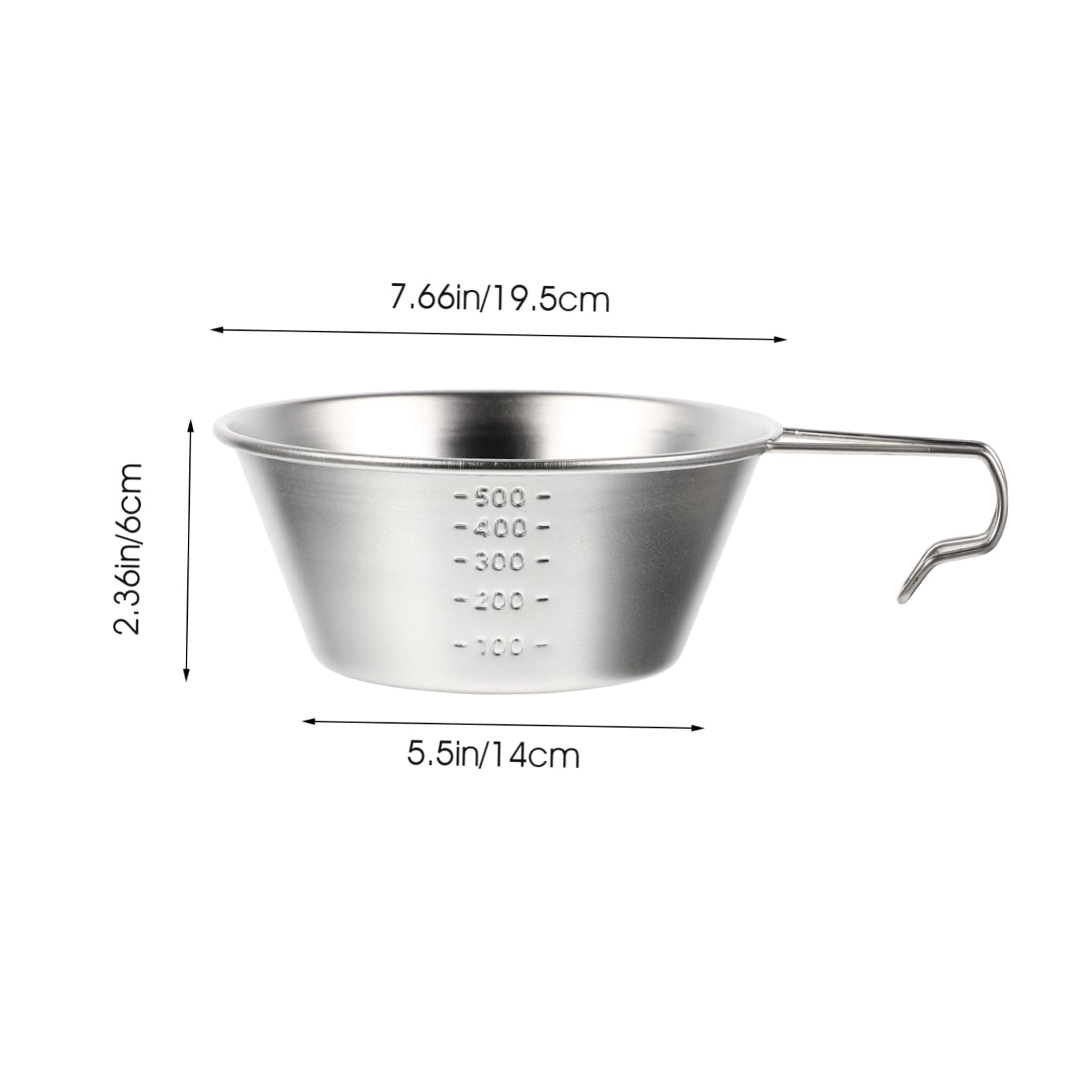 3 Stück 304 Edelstahl Camping Schüsseln 500ml mit Skala Leichte Japanische Schalen für Outdoor Praktisch und Tragbar