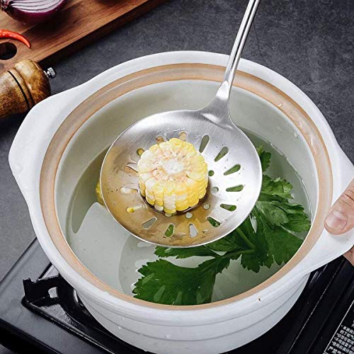 Image of Wok Ladle & Spatula & Skimmers Tool Set, 304 Stainless Steel with Heat Resistant Wooden Handle Wok Utensils Set for Daily Use,Chinese Wok Utensil Set, 14 inch (Set of 3PCS)