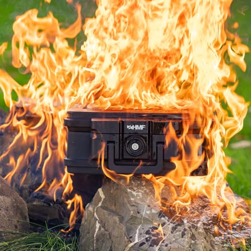 HMF 250452 Feuerfeste Wasserdichte Dokumentenbox | DIN A4 | 44,5 x 16,5 x 33 cm | schwarz - 6