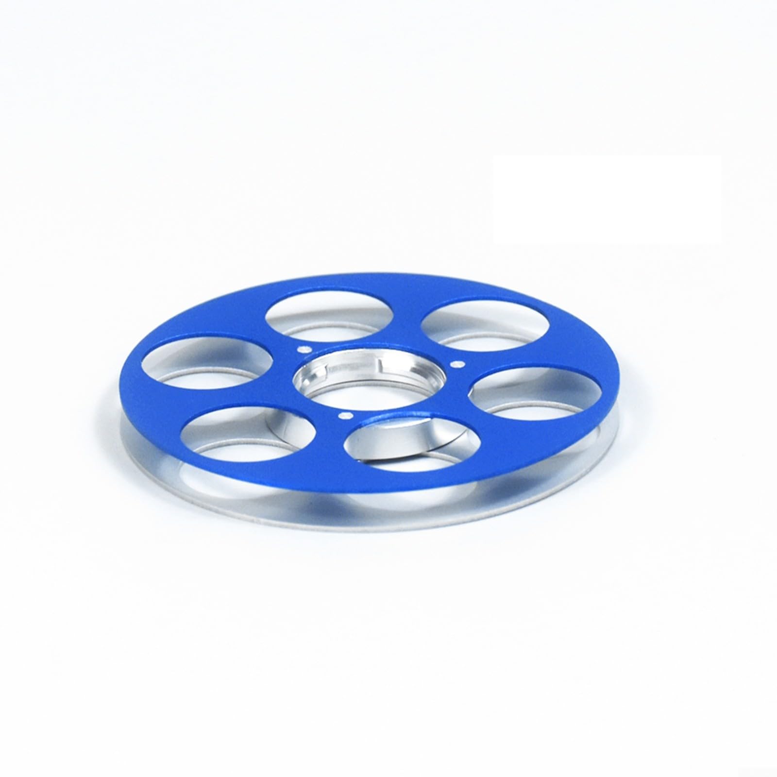 Carrete de recogida vacío de metal de 6 agujeros para cinta de audio Nagra SN azul