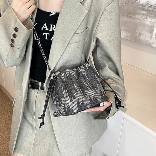 Sequin Purse Sparkly Denim Sequin Purse Crossbody Shoulder Bag with Zipper Trendy Ideal Gift for Girls Women2