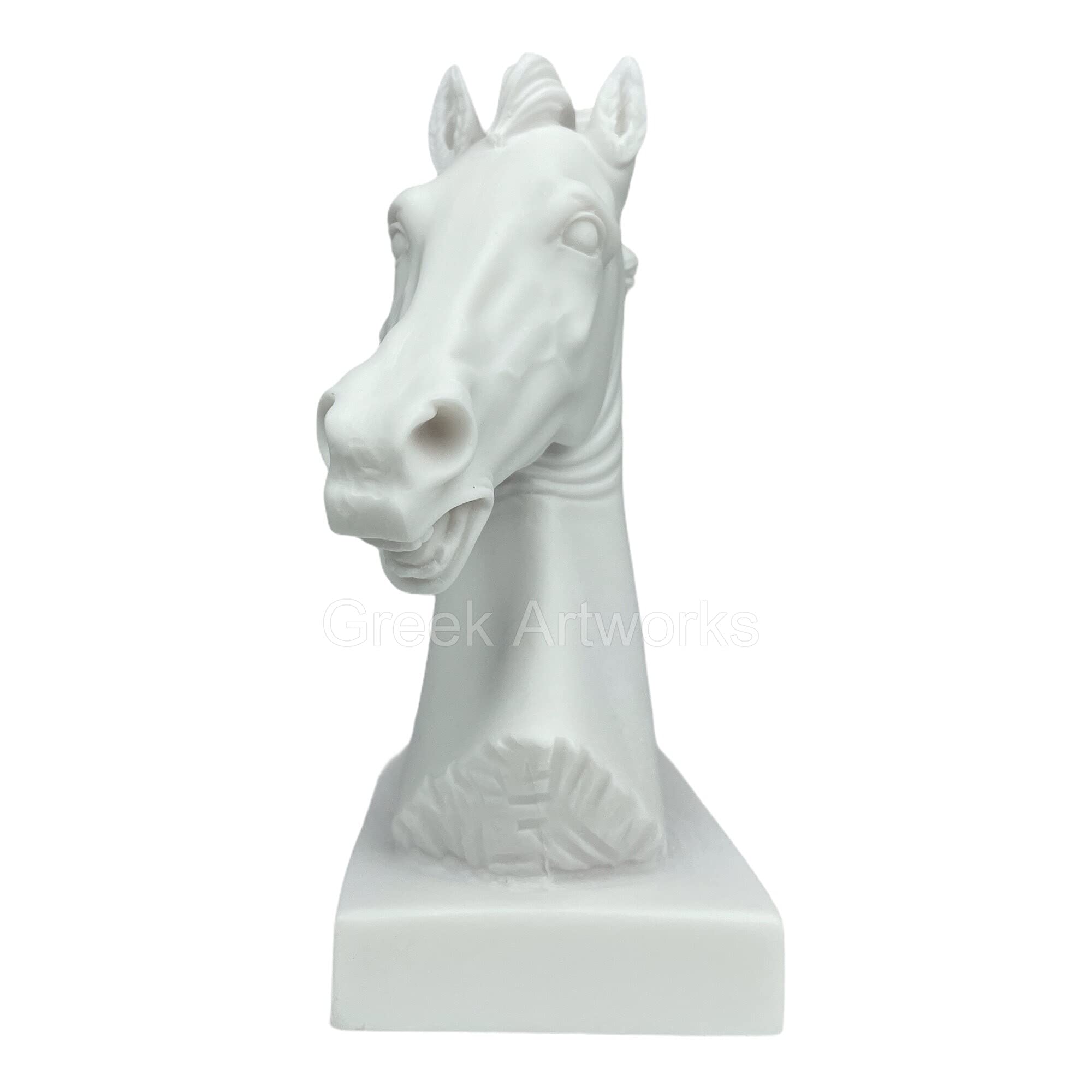 Fermalibri a forma di testa di cavallo, scultura greca, decorazione per la casa