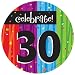 8-Count Round Paper Dessert Plates, Celebrate 30, Milestone Celebrations