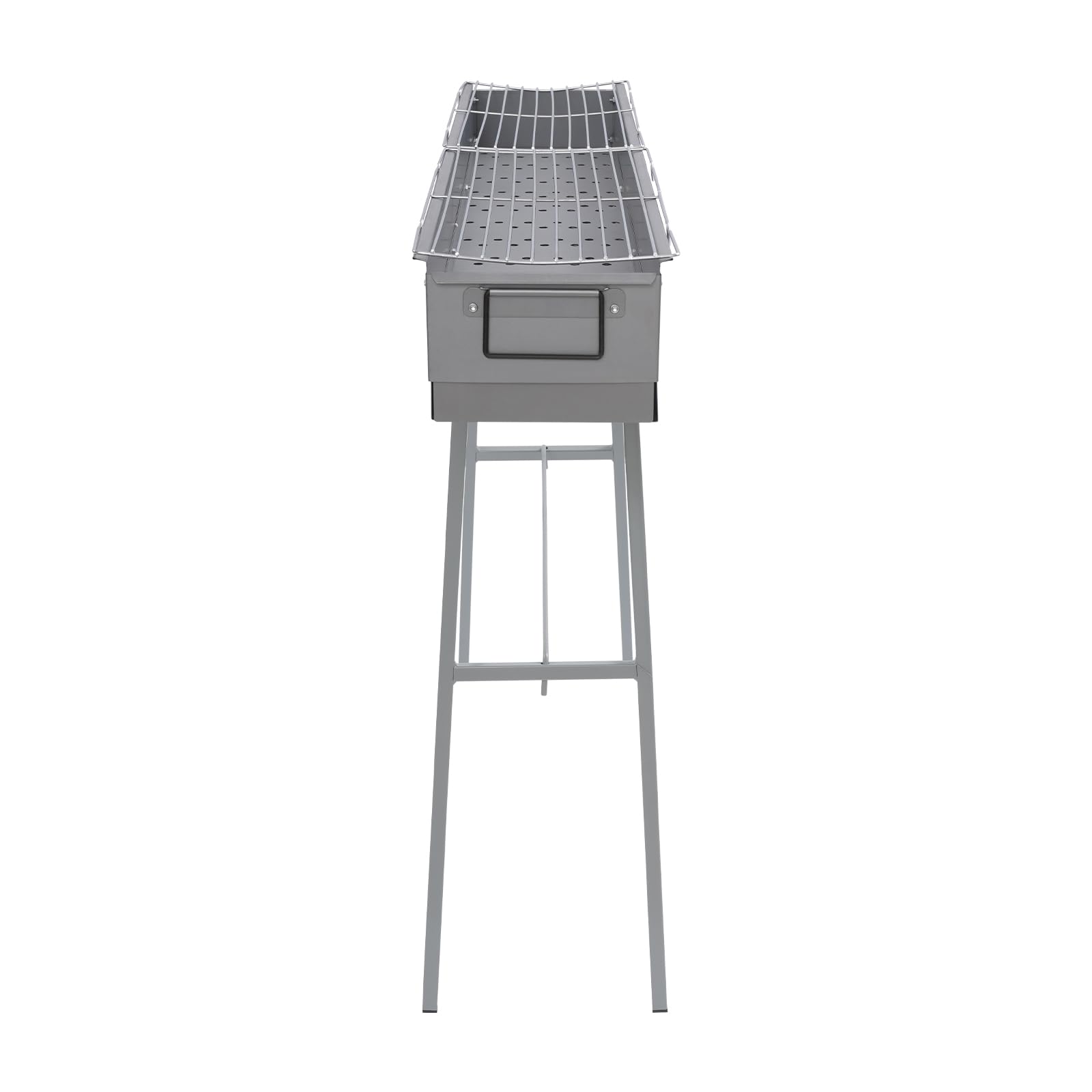 Grill kempingowy, grill na węgiel drzewny z 2 siatkami, składany grill piknikowy, 100 x 18 x 13 cm, grill kempingowy, grill węglowy, grill ogrodowy
