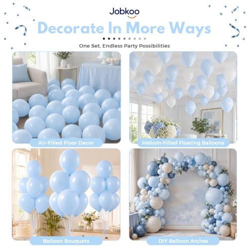 Image of Jobkoo Pastel Blue Balloons 12 Inch, 50Pcs Light Baby Blue Latex Balloons