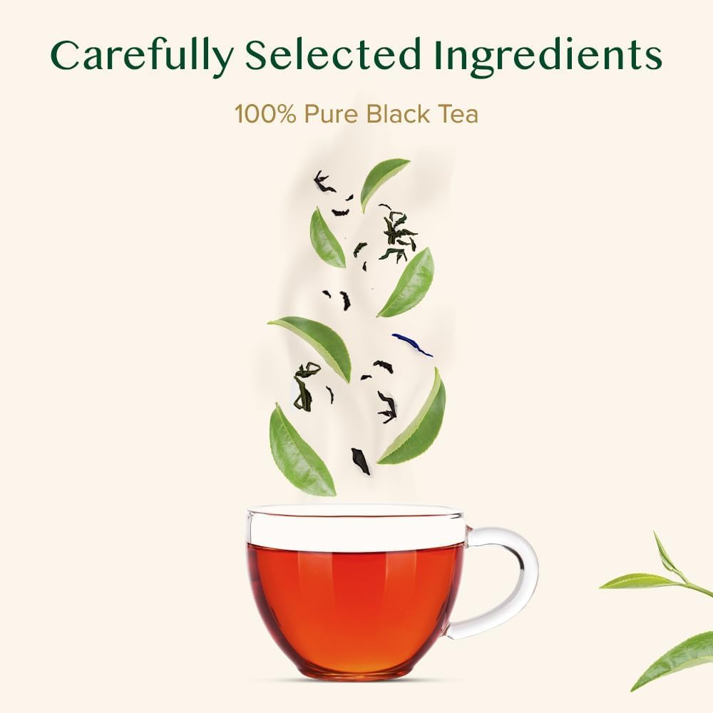 VAHDAM, Tè Darjeeling in foglia intera, 30 bustine piramidali. Primo raccolto 100% puro dall'India