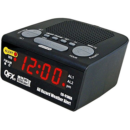 QFX CR-91NOA All Hazard Weather Alert Clock Radio AM/FM
