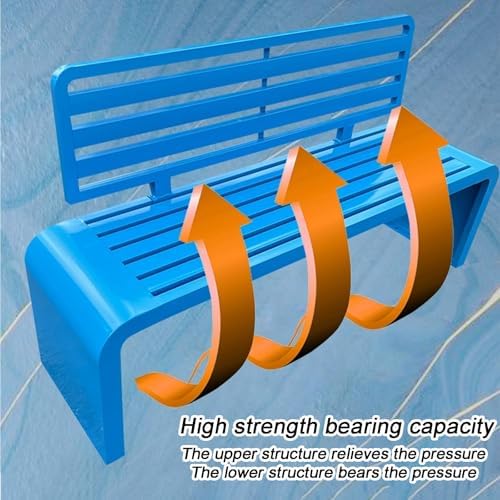 Weatherproof Galvanized Steel Outdoor Bench, 150cm Patio Garden Seat with Comfortable Backrest & Secure Fixing Screw Holes for Durability & Style
