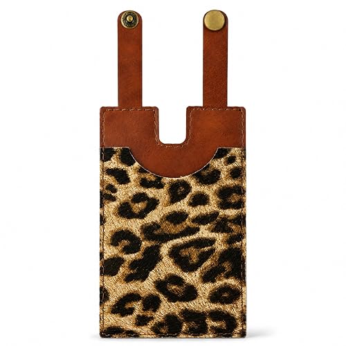 D95COCC Western Boot Wallet for Women Premium PU Leather Cowboy Boot Wallet with Snap Strap Slim Wallet for Inside Boots Cowgirl Boot Pocket Pouch for Cards & Cash (Cheetah)