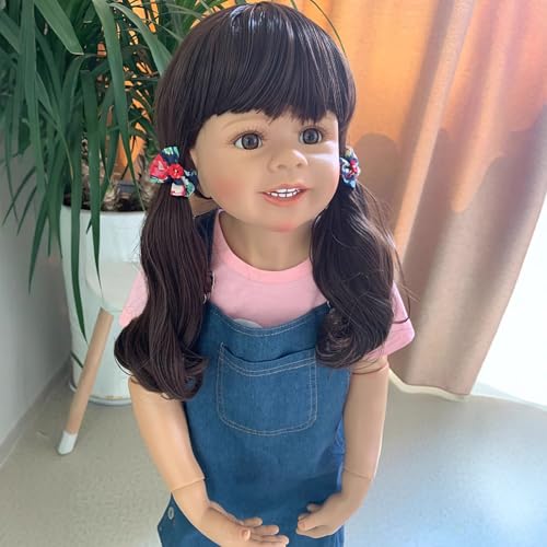 Generisch 98cm Stehendes Reborn Puppen Mädchen Meisterwerk Dolls Wiedergeborene Babypuppe Kugelgelenk 3-4 Jahre echte Baby Puppe Kinderbekleidungsmodell Sammlerstücke, Kann Sitzen oder Stehen – Bild 4