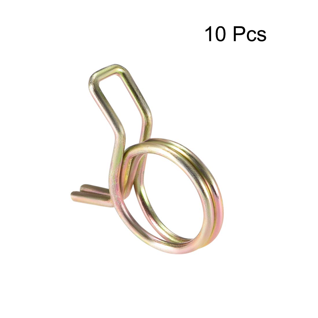 uxcell Double Wire Spring Hose Clamp 12mm Inner Dia Fit 12.5-13.5mm OD Hose Fuel Line Silicone Tube Spring Clips Zinc Plated 10Pcs - Image 2