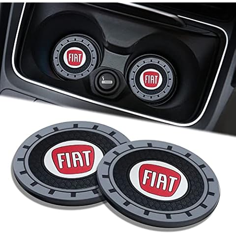 Pack of 2 Car Drink Holders for Fiat 500 500C 500L Qubo Doblo Bravo Ducato Fiorino Punto Panda Palio Non-Slip Rubber Car Cup Holder Accessories Universal Waterproof Car Cup Mat Cover