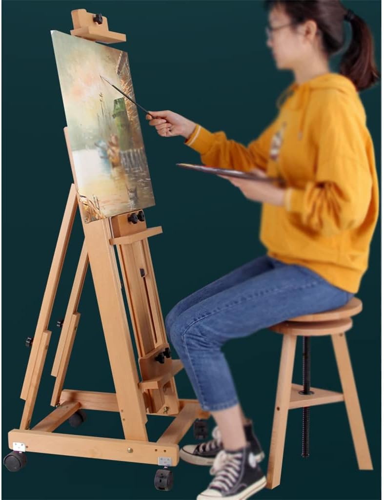 MMLLZEL Dual Purpose Wooden Easel for Oil and Watercolour Painting Chevalet Caballete De Pintura