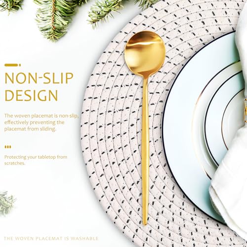 Nappes rondes coton tressé Zerodeko set de table pour dîner