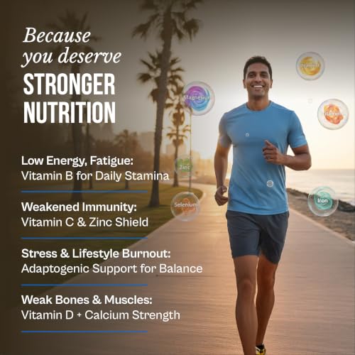 Image of Tata 1mg Multivitamin for Men | 13 Vitamins, 10 Minerals, Zinc & Magnesium | Energy, Immunity, Vitality & Muscle Strength | 60 Tablets | 1 Per Day