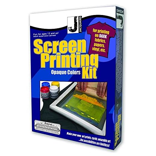 Jacquard Professional Screen Printing Kit - Dazzling Opaque Color Ability - Maximum Durability - DIY Easy and Fun to Use! (E-Commerce Packaging)