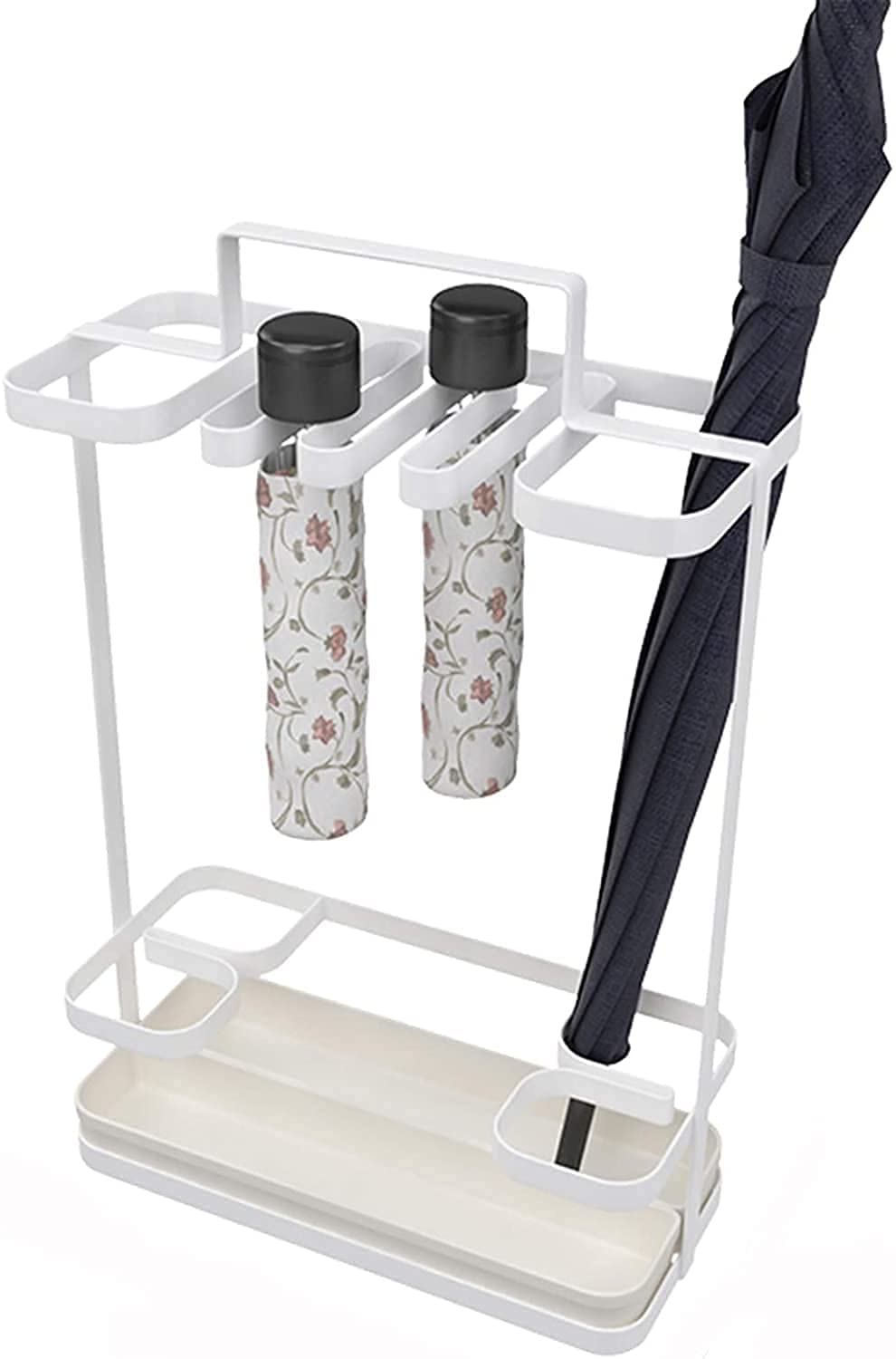 Rangement séparé des porte-parapluies pour éviter les sols mouillés dans l'entrée