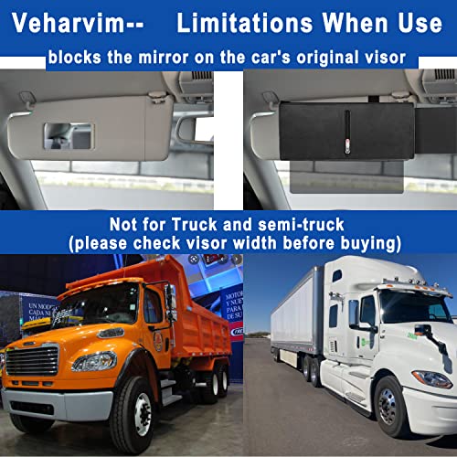 Image of Veharvim Sun Visor Extender for Car with Zipper Slider, UV400 Car Sun Visor Extension with PC Lens and Side Sunshade,Anti-Glare for Safe Driving,UV-Filtering /Protection(Passenger Side)
