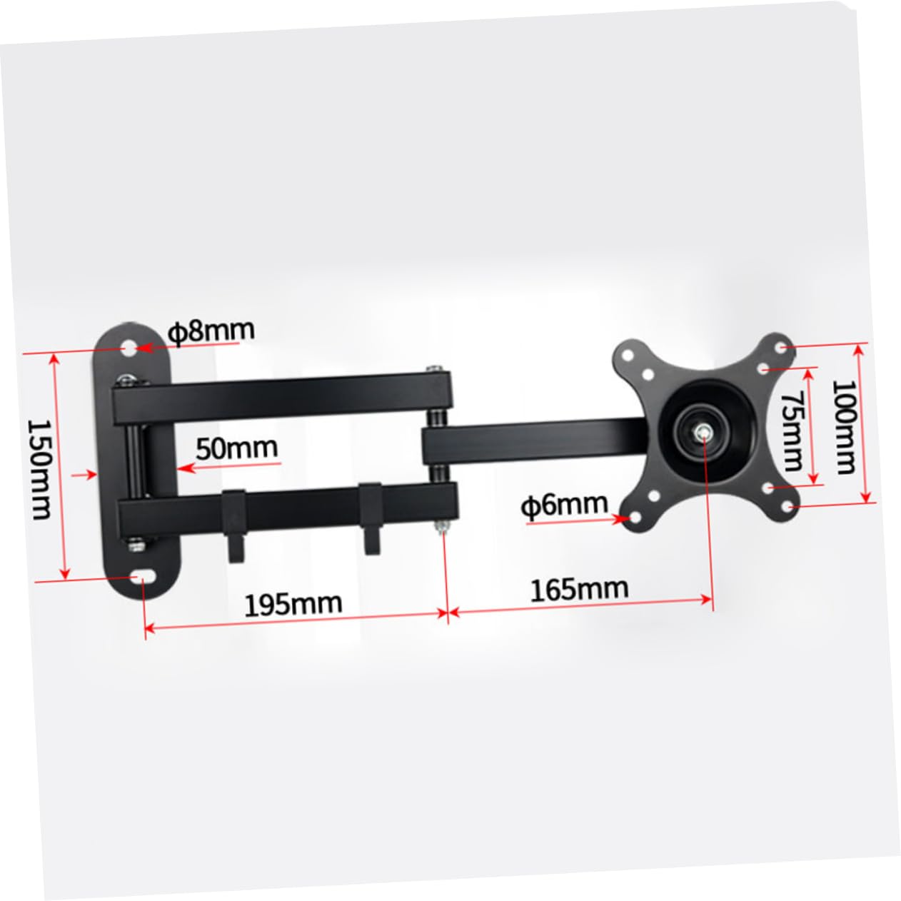 Supporto Tv da Parete per Lcd Monitor 10-27 Pollici in Ferro | Portata 7kg, Design Nero, Gestione Cavi Integrata, per Spazi Pubblici e Commerciali