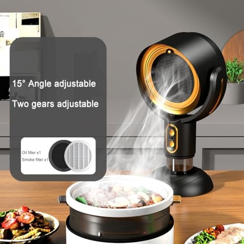 Cappa aspirante da tavolo regolabile, per uso domestico, portatile, ricaricabile, per cucina e barbecue, adatta per riscaldare contenitori e affumicatori