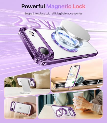 Coque iPhone Air 6,6" violette MagSafe avec protège écran et porte-carte - 4