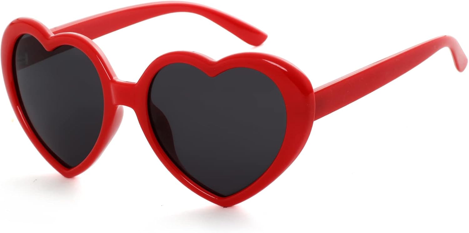 Onrtry Fashion Oversized Heart Shaped Polarized Sunglasses for Women Lovely Retro Eyewear Shades with UV400