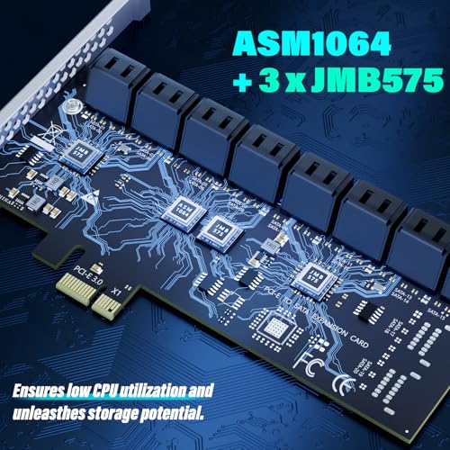 Image of 16-Port SATA Expansion Card (PCIe 3.0 x1 to 6Gbps SATA Card), Compatible with Windows /Mac /Linux /NAS