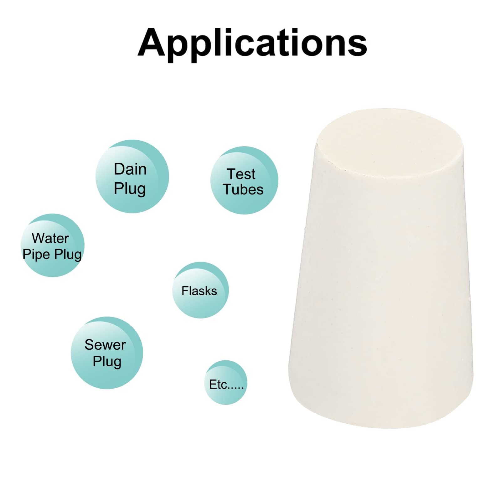 TA-VIGOR 12Pcs Rubber Tapered Plug, 13mm to 17mm Solid Silicone Stopper - Image 4