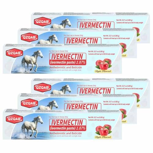 Ivermectin Horse Paste Dewormer  Horse Wormer Paste Apple Flavor 0.21 Ounces 6 Pack