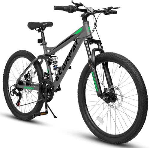 Ecarpat 24 Inch Full Suspension Mountain Bike, 21...