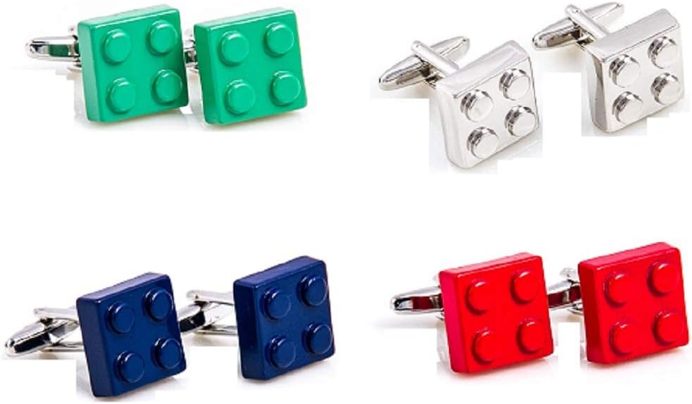 MRCUFF Building Blocks 4 Pairs Cufflinks in a Presentation Gift Box & Polishing Cloth