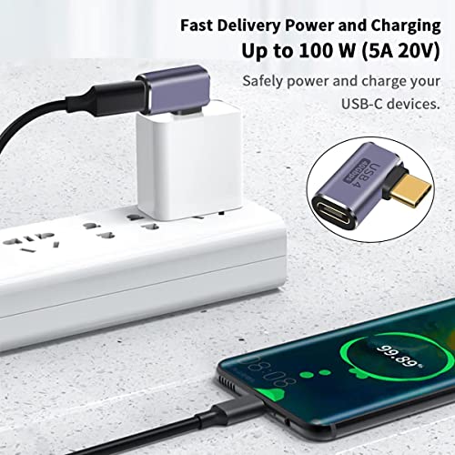Image of ETZIN USB C Right Angle Adapter, 90 Degree Type C Male to Female Adapter Extender (Right Angel)