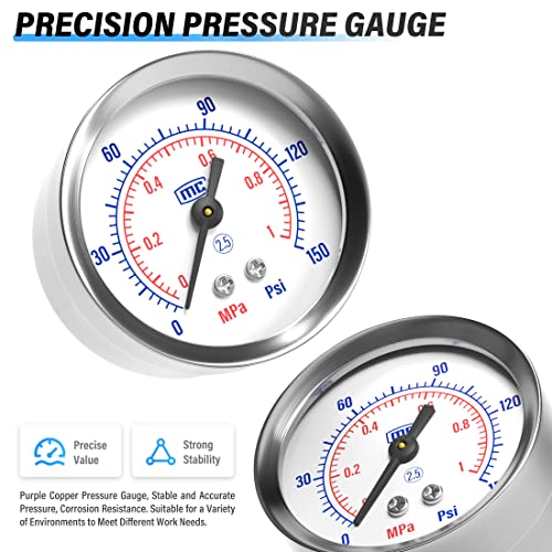 Tailonz Pneumatic 1/2 Inch Npt White Air Filter Pressure Regulator Combo Piggyback, Air Tool Compressor Filter With Gauge Aw4000-04 #TOP6