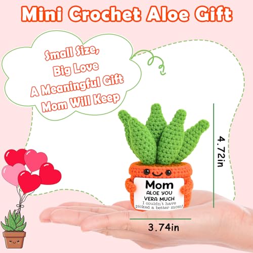 Image of GiftMark Mom Birthday Gifts from Daughter - Aloe Gifts for Mommy | Mom Birthday Gifts from Daughter, Mothers Day Gift for Mom, Handmade Crochet Aloe