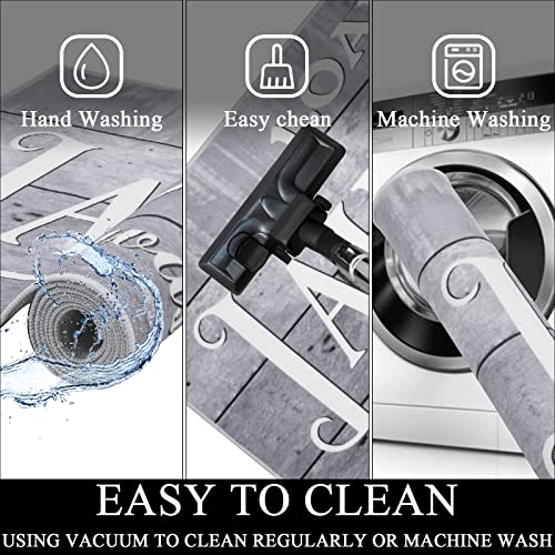 Ileading Laundry Room Rug 2'X6' Farmhouse Machine Washable Washroom Mat Non Slip Mudroom Mat Grey Entryway Carpet For Kitchen Floor Hallway Petmat #TOP5