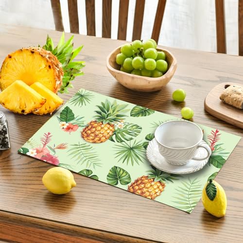 Charoup DISPOSABLE PAPER PLACEMATS 50 Pcs Paper Disposable Placemats Fruit Patterned Placemats Disposable Pineapple Colorful Table Mats 16X11 Inch thumb #5