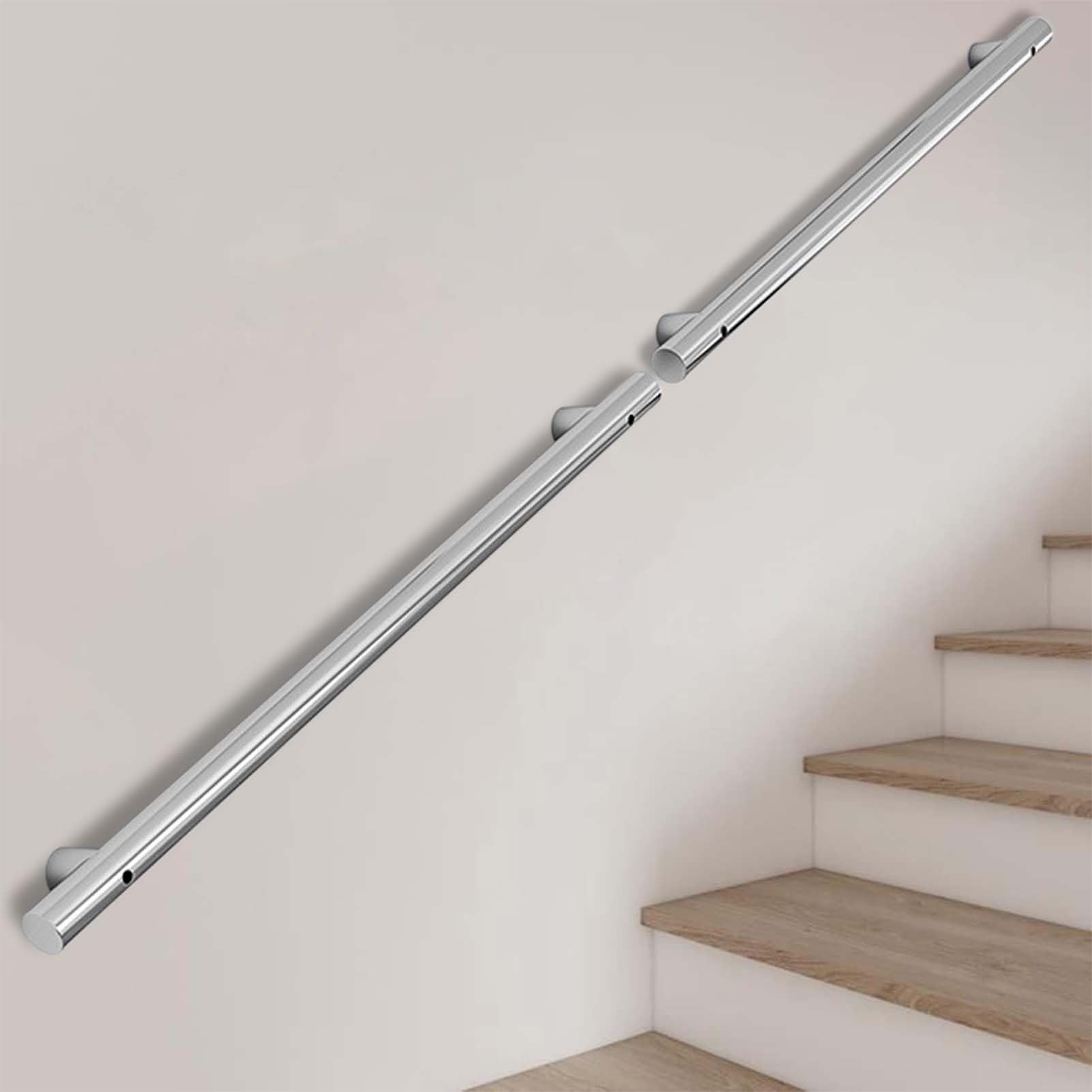 Fkxsxaz Stainless Steel Stair Banister Handrail | Safety Grab Bar Handles Staircase Support Rail Hand Rails For Indoor Stairs Outdoor Step(19Ft/570Cm)