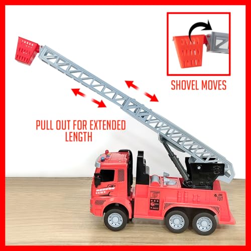 Image of Amazon Brand - Jam & Honey Bump and Go Trucks for Kids | Fire Truck for Kids for Age 3+ Years | Red