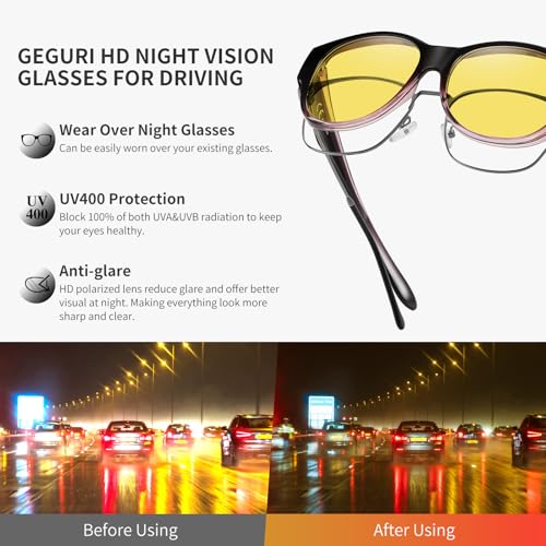 Image of GEGURI Polarized Sunglasses Fit Over Glasses for Men Women, Oversized Square Sun Glasses UV400 Protection Shades