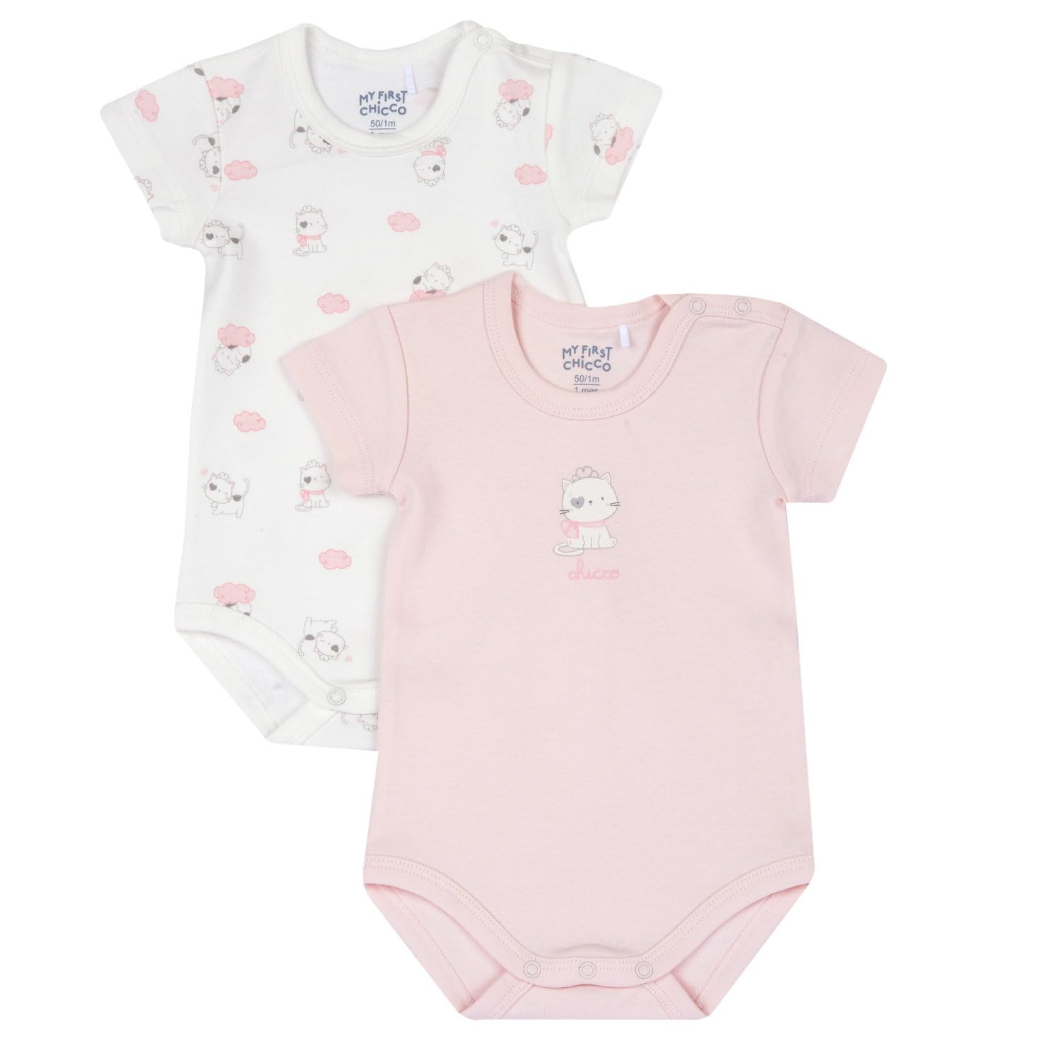 Chicco, Body Neonato Manica Corta, con Comoda Apertura Entrogamba con Bottoncini, in Morbido Tessuto, Lavabile in Lavatrice, Abbigliamento Neonato/Neonata 0-24 Mesi, Idea Regalo Nascita